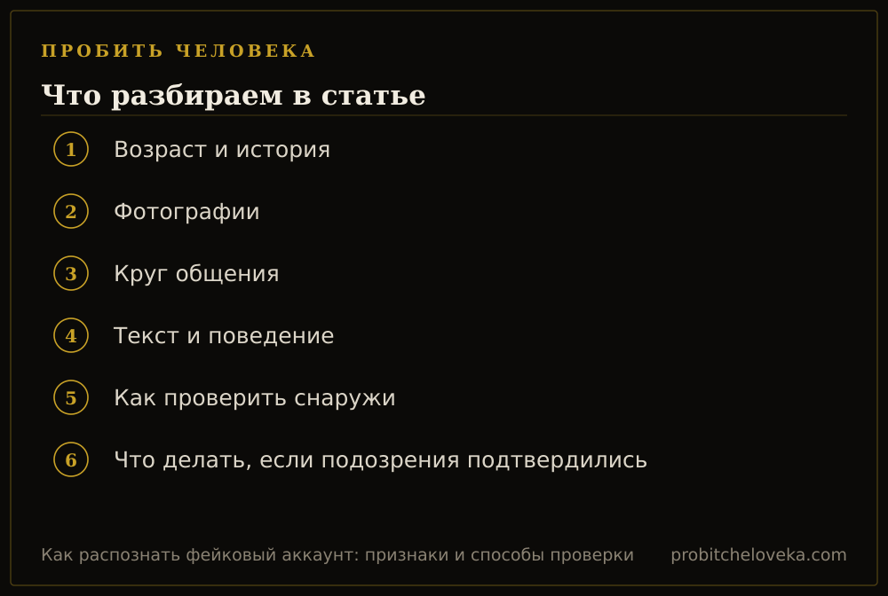 Пробить человека: план статьи «Как распознать фейковый аккаунт: признаки и способы проверки»