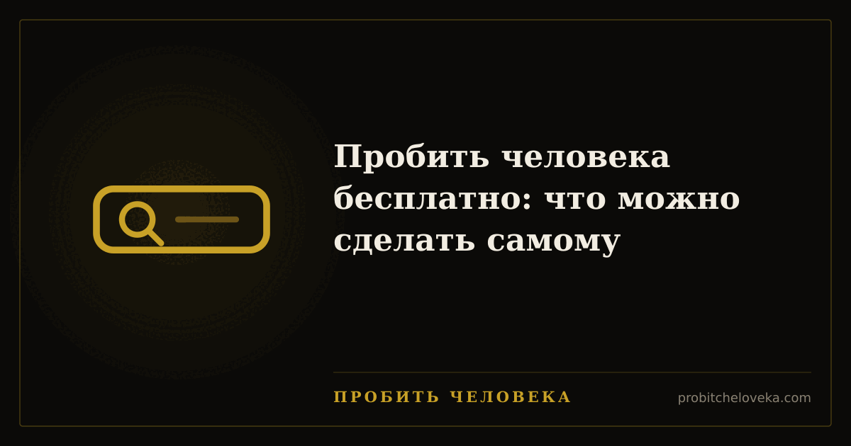 Пробить человека — Пробить человека бесплатно: что можно сделать самому
