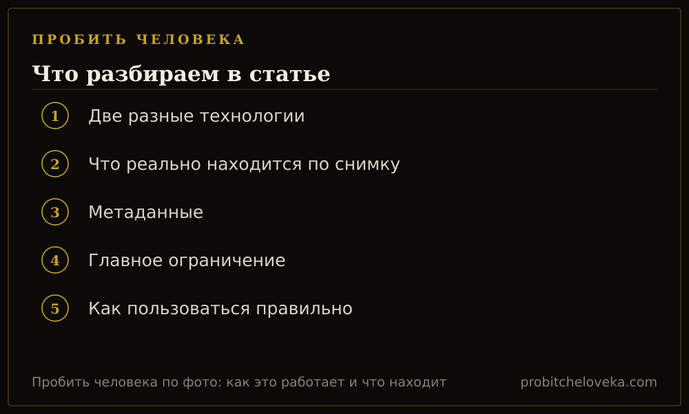 Пробить человека: план статьи «Пробить человека по фото: как это работает и что находит»