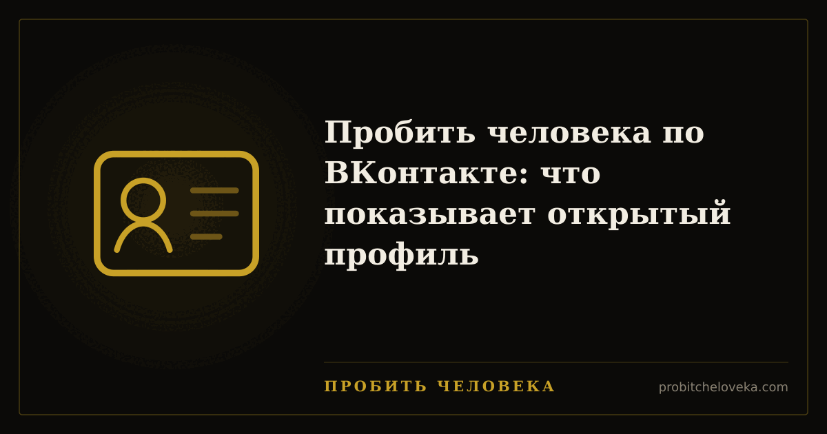 Пробить человека — Пробить человека по ВКонтакте: что показывает открытый профиль