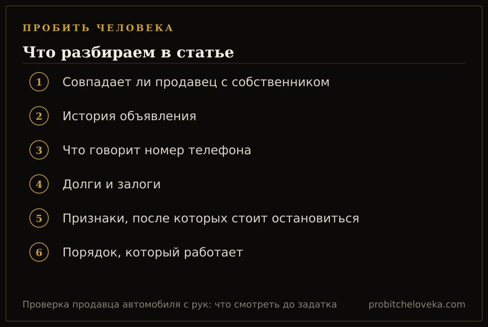 Пробить человека: план статьи «Проверка продавца автомобиля с рук: что смотреть до задатка»