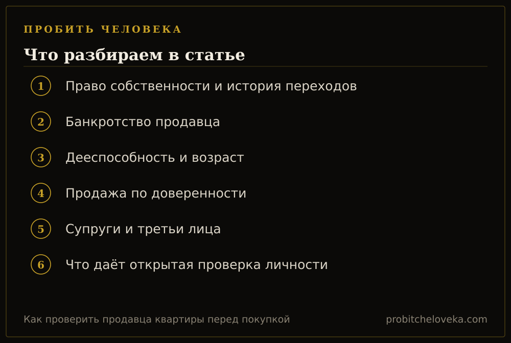 Пробить человека: план статьи «Как проверить продавца квартиры перед покупкой»